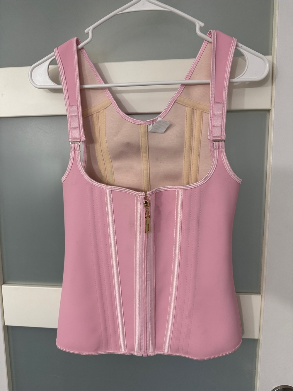 Pink Women's Front-Zip Shapewear Tank Top